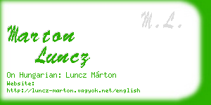 marton luncz business card