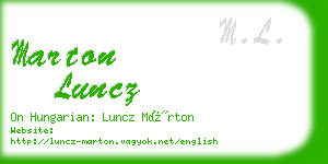 marton luncz business card